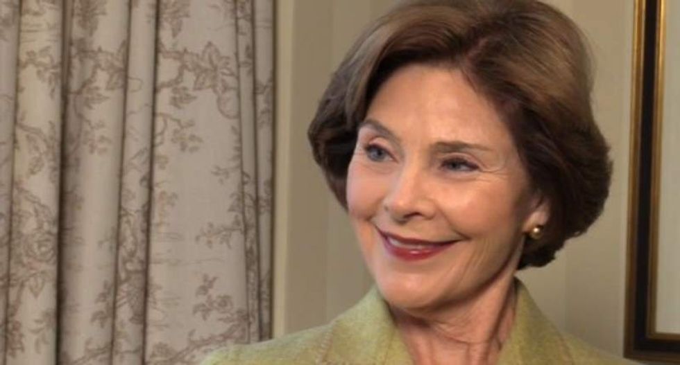 Watch an uncomfortable Laura Bush refuse to weigh in on GOP race: 'Don't ask' if I'll vote for Trump
