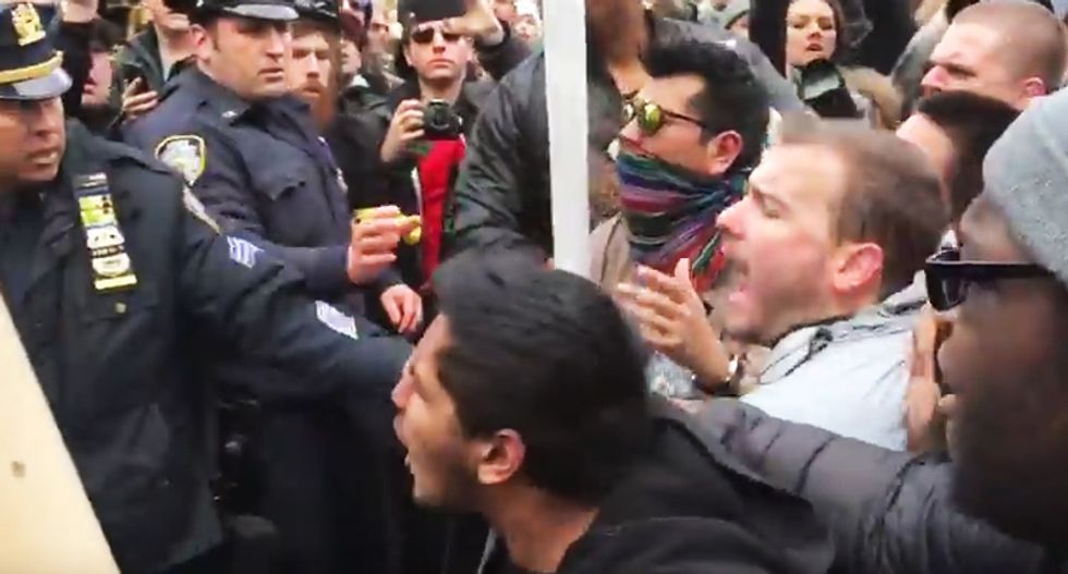 WATCH: Anti-Trump protest in New York turns violent as cops use pepper spray