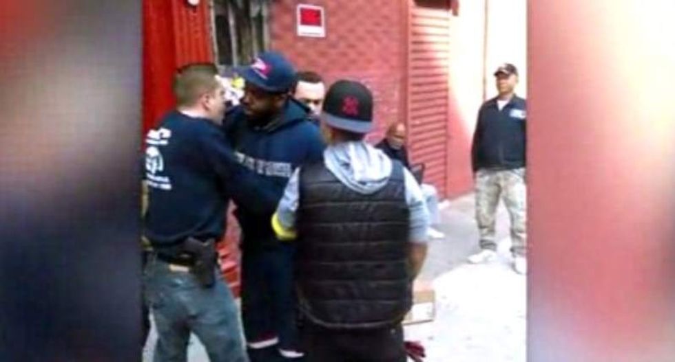NYPD officers nearly hit US Postal Service worker's vehicle -- then put him in handcuffs
