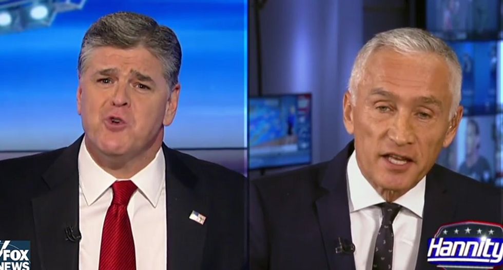 WATCH: Sean Hannity goes bonkers when Jorge Ramos accuses him of going easy on Trump