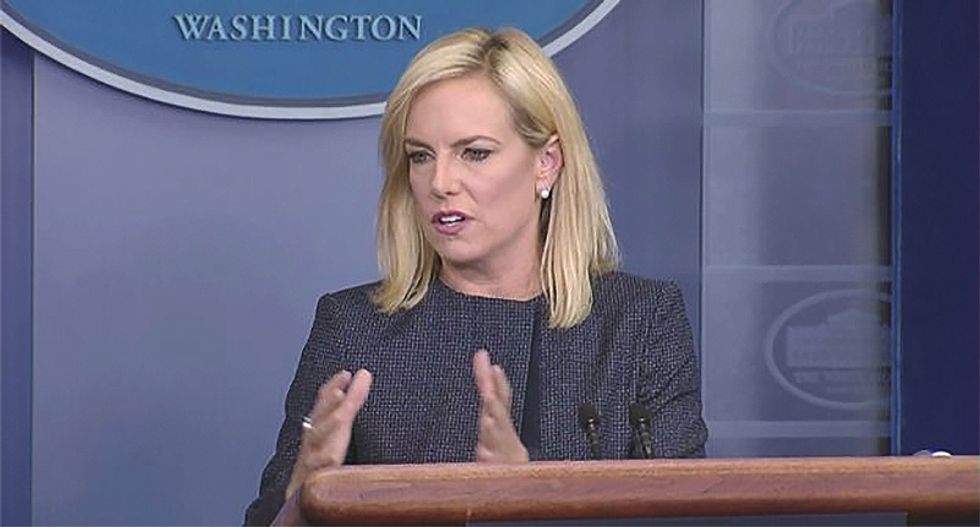 'So many lies': Internet unleashes on DHS Sec. Kirstjen Nielsen's 'propaganda' claim there's no policy on separating children