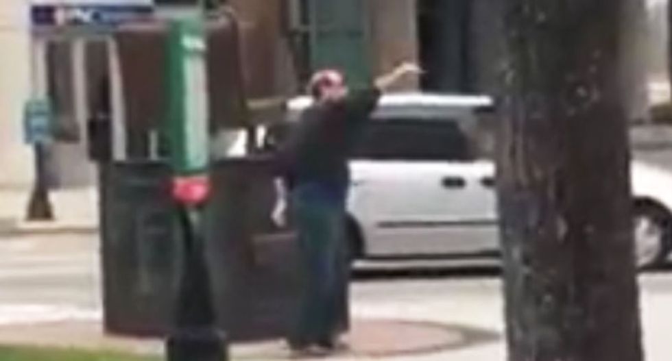 WATCH: Fist-pumping Trump fan screams 'Kill the Muslims, kill them all!' at street preachers