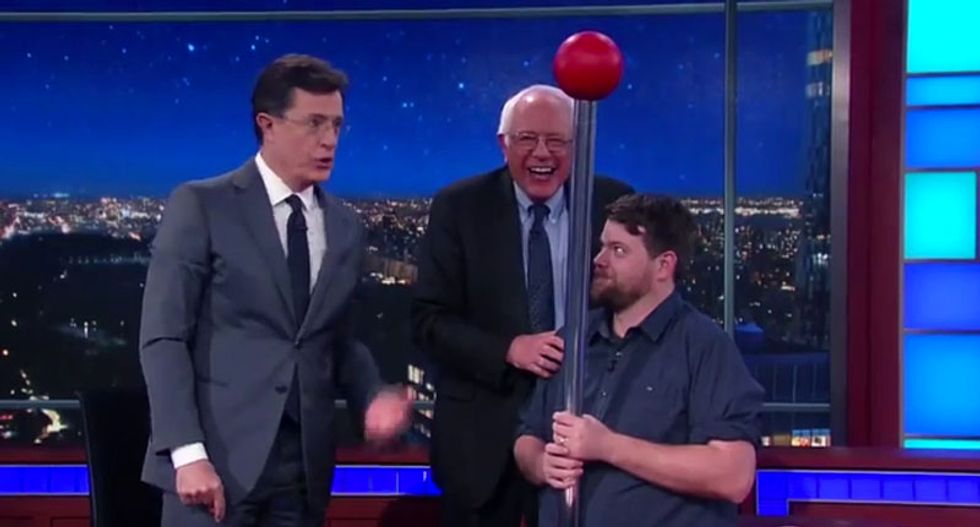 WATCH: Bernie Sanders brings down the house with hilarious surprise Colbert appearance
