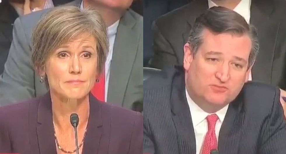 'Yates just handed Ted Cruz his ass on a platter': Internet celebrates Sally Yates' brutal shutdown of GOP senator