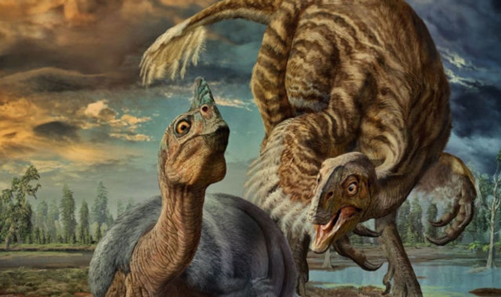 This giant feathered dinosaur had nests the size of monster truck tires