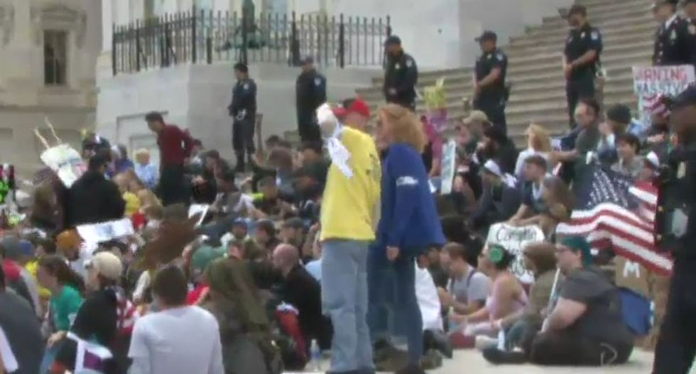 WATCH LIVE: 'Democracy Spring' protesters hold mass sit-in at US Capitol