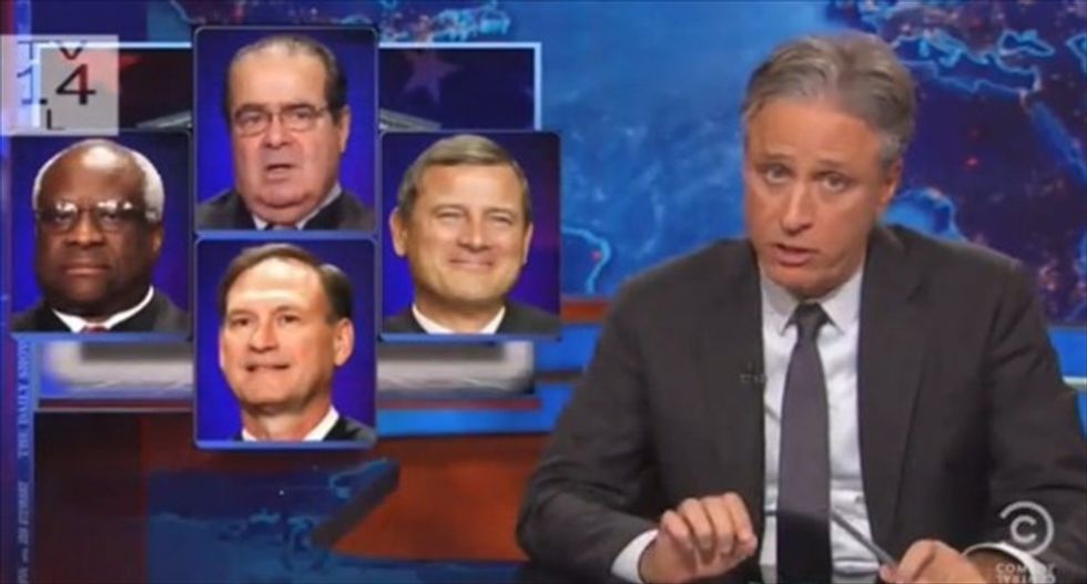 Jon Stewart shreds Scalia's dissent: He had no problem telling voters to 'f*ck off' in Citizens United