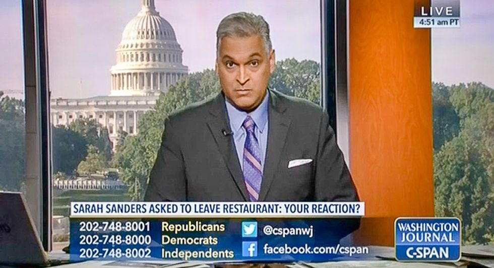'Burn it down': Republican C-SPAN caller suggests Red Hen will be set on fire for asking Sarah Sanders to leave