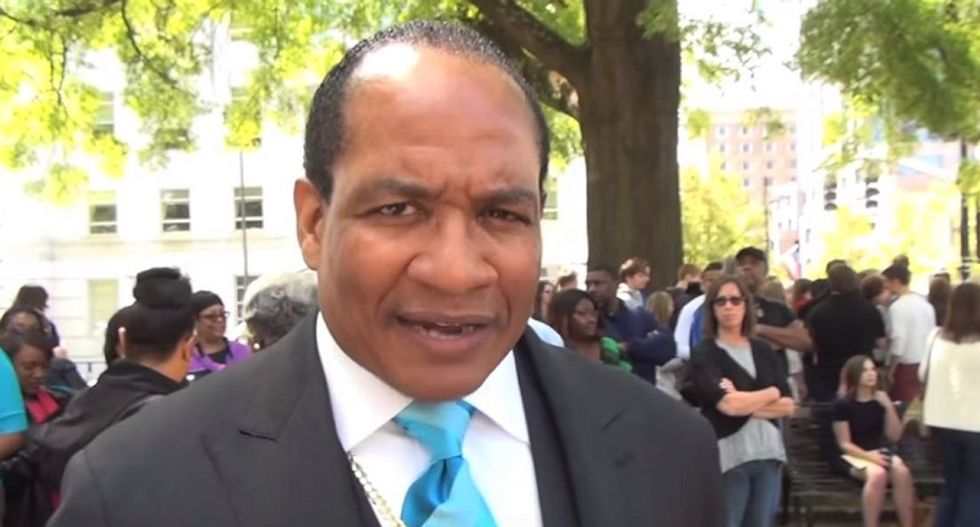 Pastor obsessed with men's butts gives speech at anti-gay rally in North Carolina