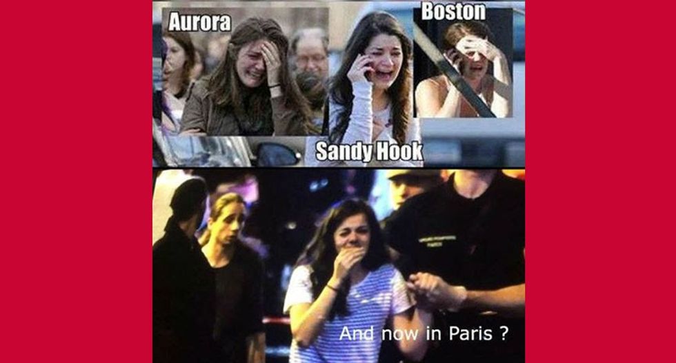 Despicable truthers use photos of four different women to ‘prove’ that Paris attacks were staged