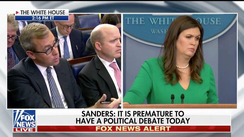 Sarah Sanders shuts down reporters: 'Premature' to talk about guns after Vegas shooting massacre