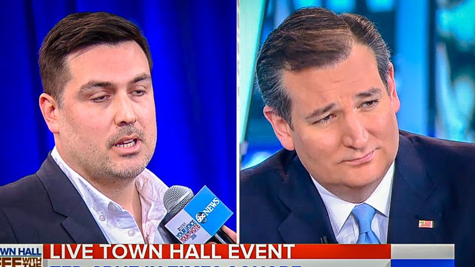 Gay Republican confronts Ted Cruz on live TV: 'What would you do to protect me and my husband?'