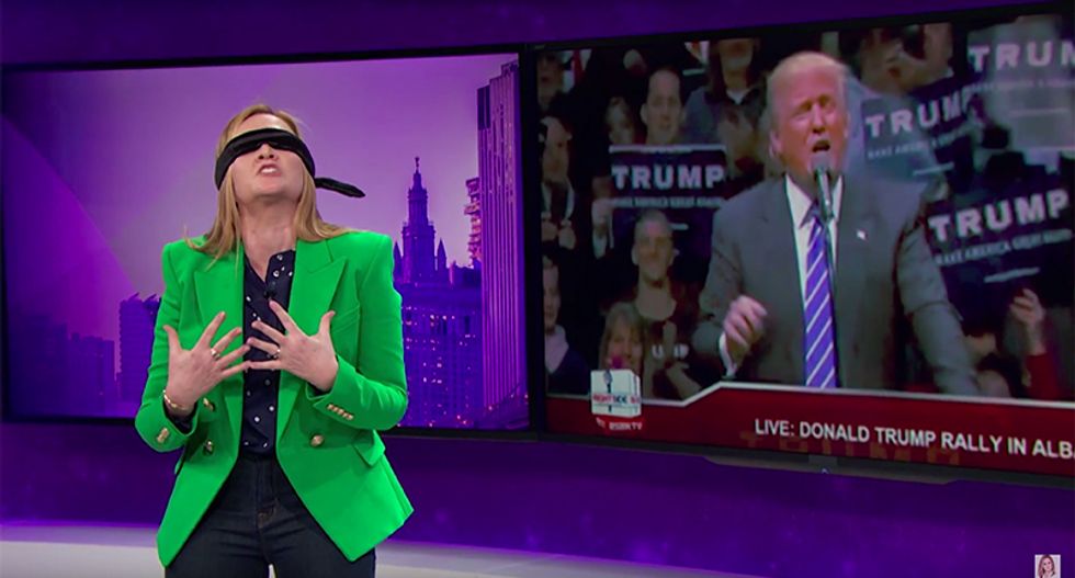 Samantha Bee mocks Trump’s NY campaign: ‘Give us your muddled asshole yearning to scream free’