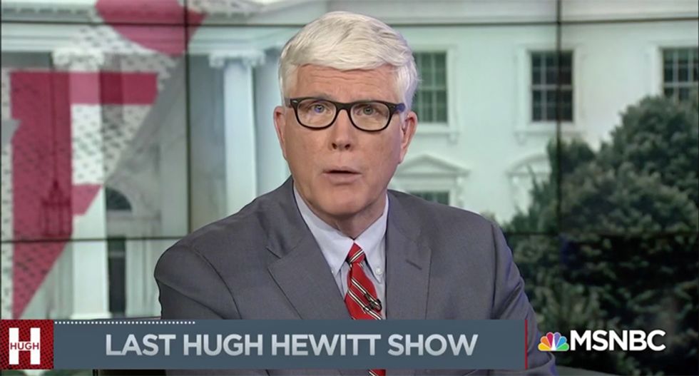 Conservative Hugh Hewitt makes surprise announcement MSNBC has pulled plug on his show