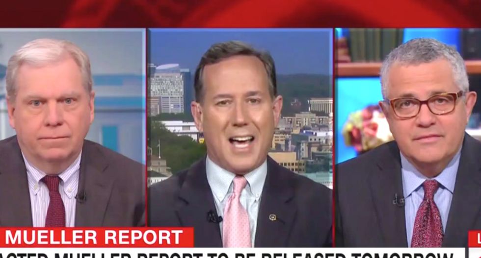 CNN’s Rick Santorum shows up agitated — and has an angry meltdown ranting about Mueller ‘nothingburger’