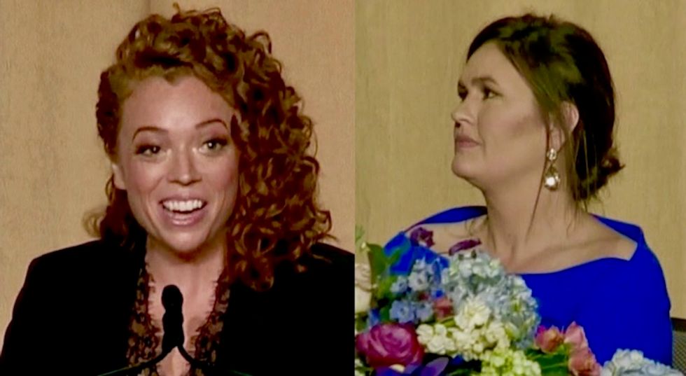 Comedian Michelle Wolf just scorched Sarah Huckabee Sanders about her eyeshadow again