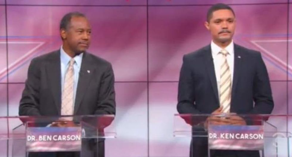 Trevor Noah becomes Ben Carson's 'evil twin' — and mocks him to his face