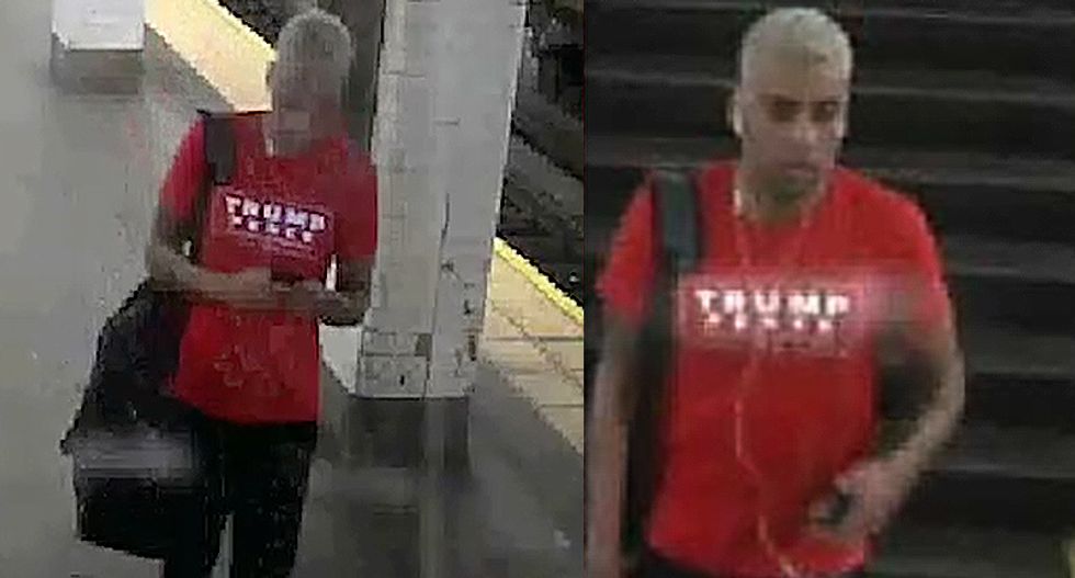 Trump fan wanted for slugging a man while out promoting the conspiracy website InfoWars: police