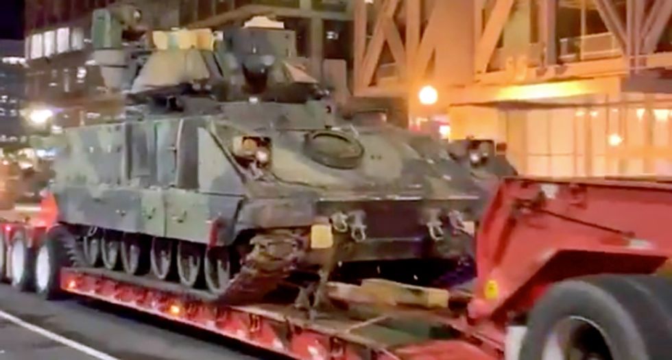 WATCH: Army tanks rolling through the streets of Washington, DC
