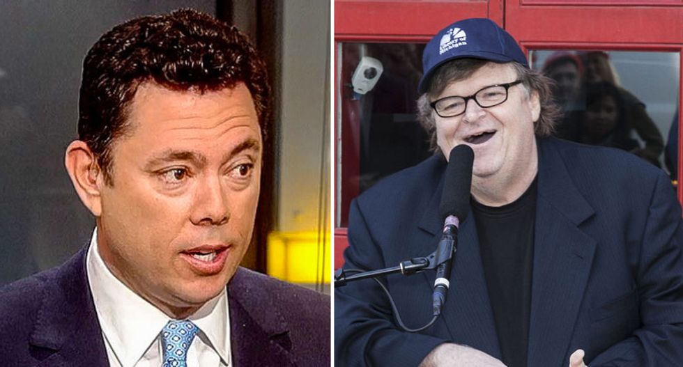 WATCH: Fox News tries to mock Michael Moore for his protests -- but ends up calling him fat instead
