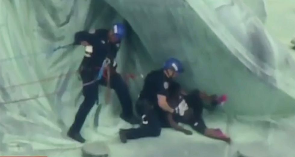 WATCH: NYPD grabs sole anti-ICE protester after 3-hour stand-off at Statue of Liberty