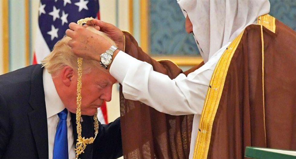 'Who's a pretty princess now, b*tches': Internet ridicules Trump for 'curtsy' before Saudi king