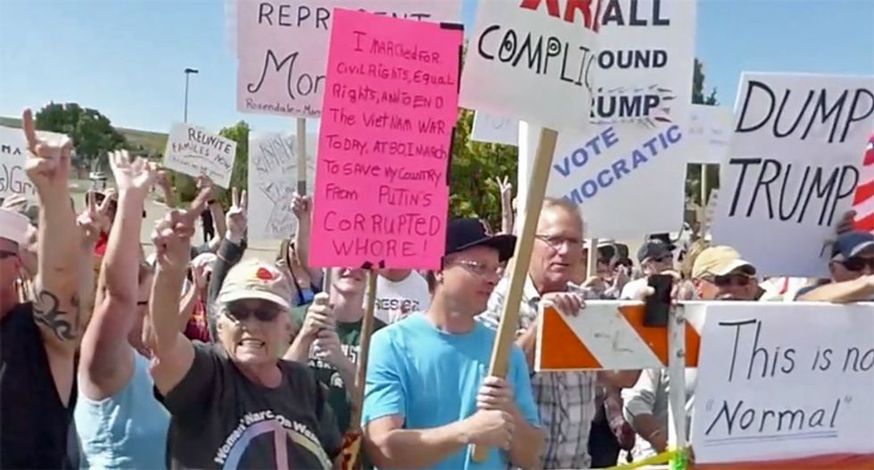 Watch: Activists find the perfect way to shame Trump supporters at Montana rally