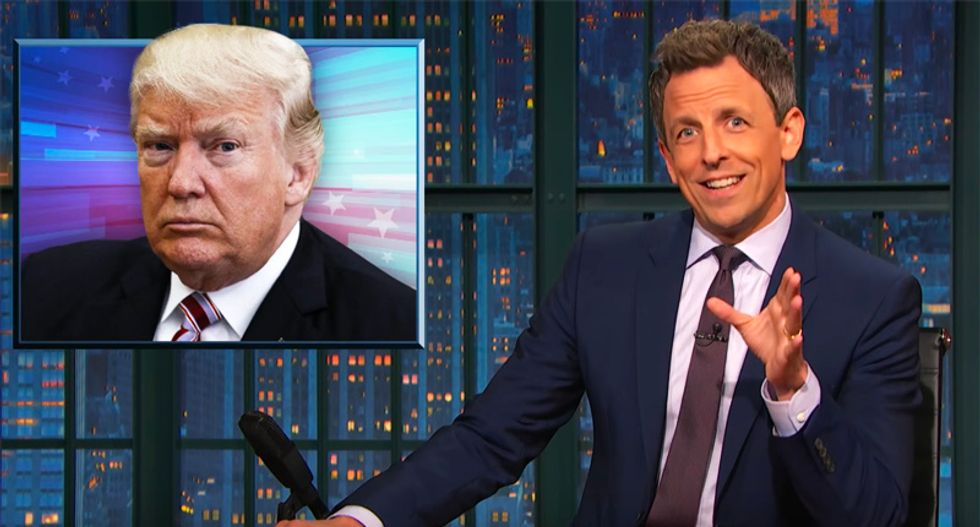 Watch Seth Meyers hilariously mock Trump’s paranoia over being taped