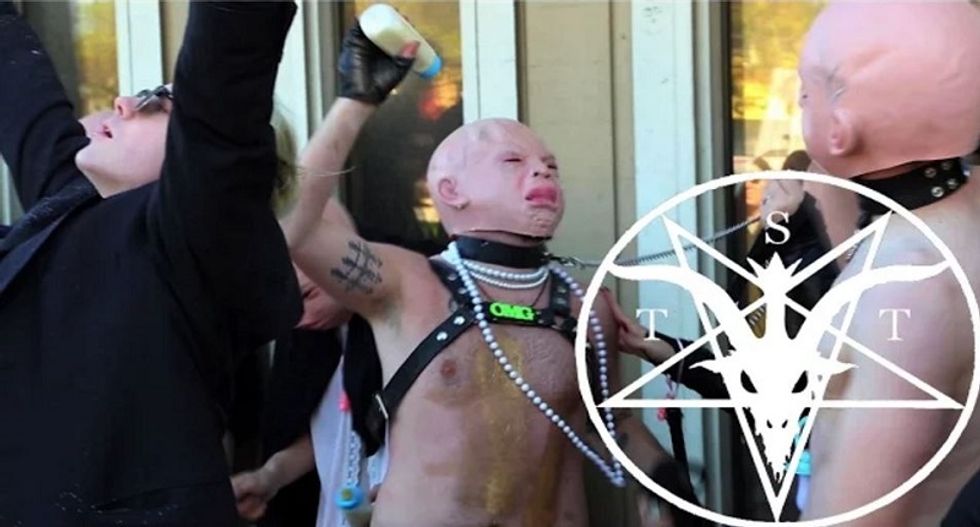 WATCH: Detroit Satanists mock anti-abortion protesters' 'fetal idolatry' by dressing as leather-clad babies