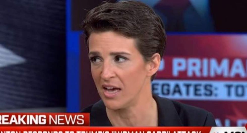 Rachel Maddow rips Trump for attacking Clinton over 'woman card'