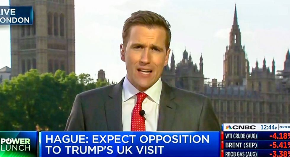 CNBC London reports 50,000 protesters will greet Trump: 'Impossible to overestimate just how despised he is'