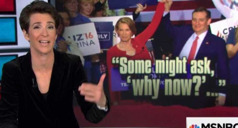 Maddow: Cruz 'grafting' Fiorina onto campaign is a Reagan idea -- that flopped