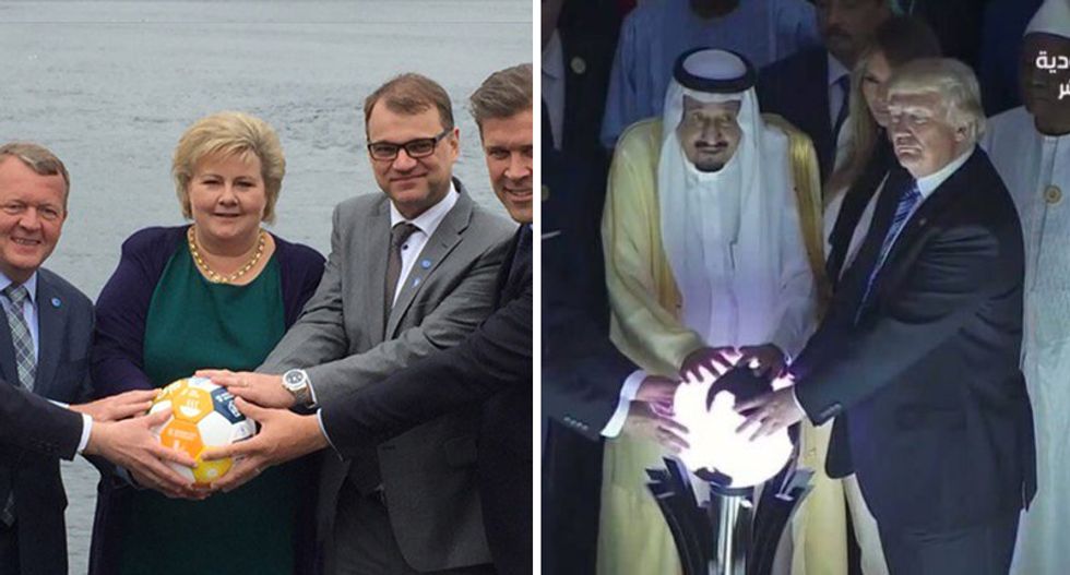 'Everyone is laughing -- at Trump': Internet loves Nordic leaders for trolling Trump's magic orb photo