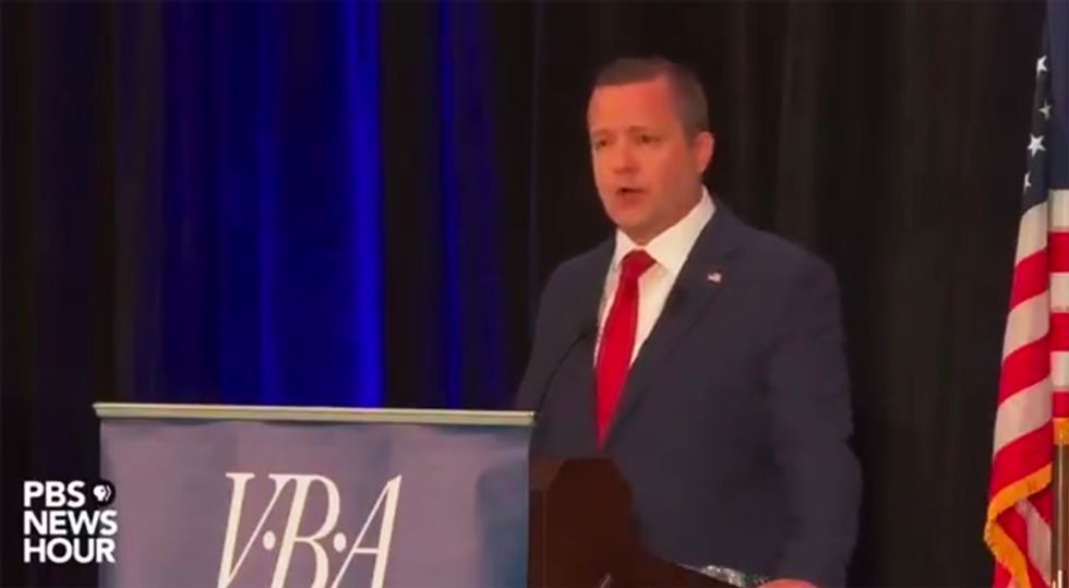 WATCH: Virginia GOP US Senate candidate drowned out by debate audience laughter for saying Trump is 'standing up to Russians'