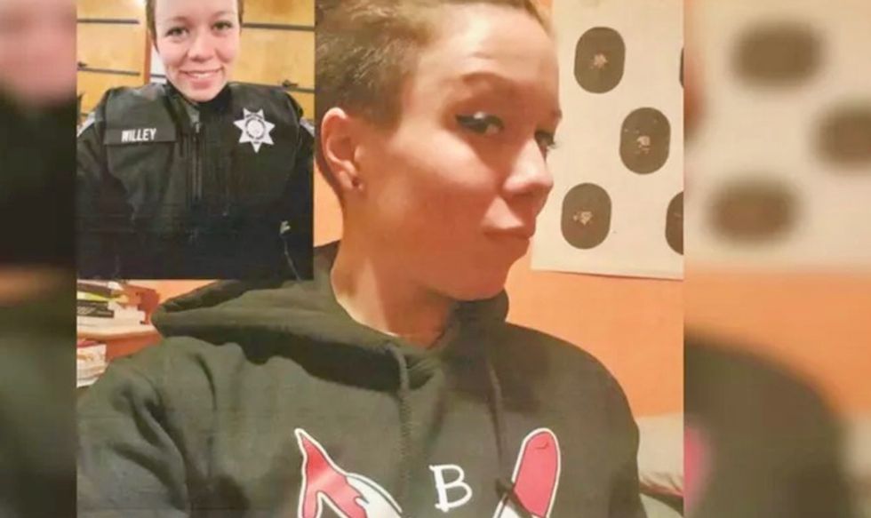 Sheriff's deputy fired after posting selfie where she wore hate group's hoodie