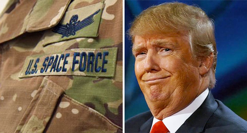 ‘Why do we need camo in space’: Trump’s Space Force ridiculed for woodland camouflage uniforms