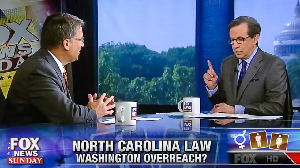 Chris Wallace crushes NC gov.: 'Let it go... there's no case of transgender people molesting girls'