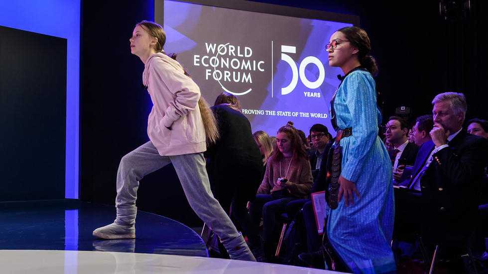 Greta Thunberg slams climate change inaction as Davos awaits Trump