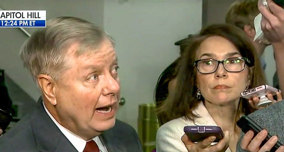 Lindsey Graham screeches at reporters over impeachment: Trump 'did nothing wrong in his mind'