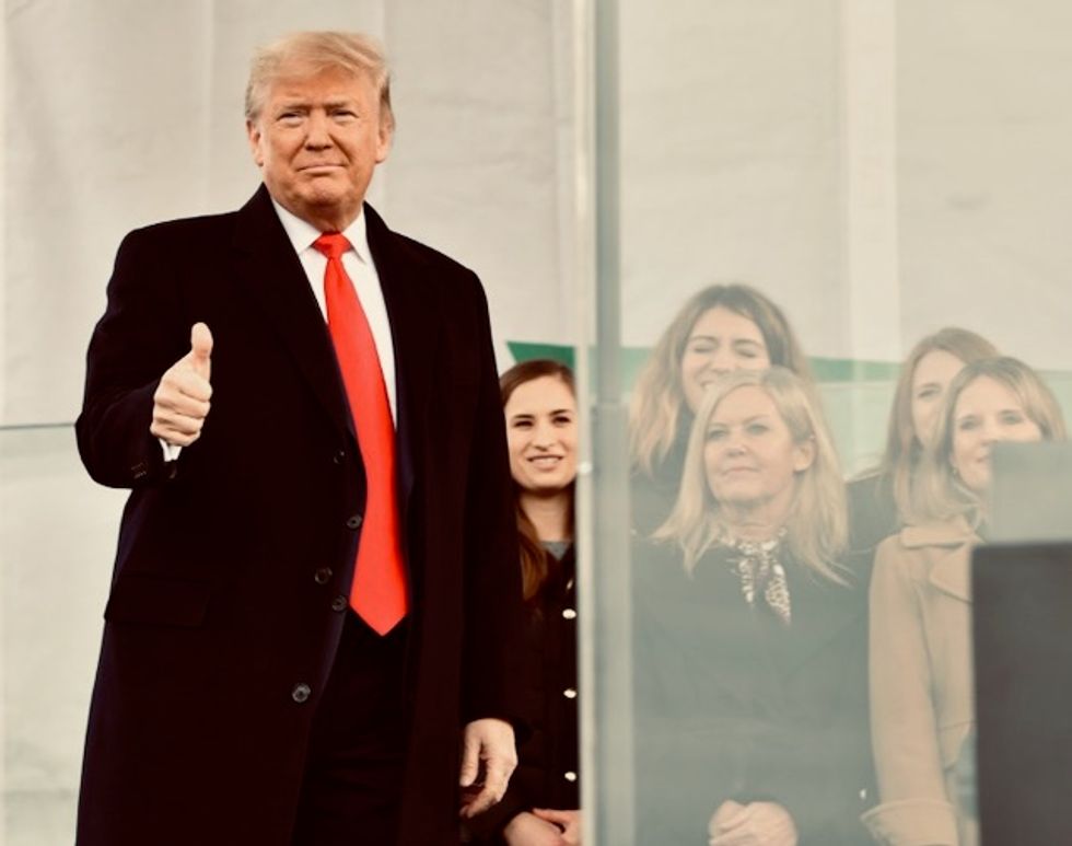 Trump at anti-abortion rally as Democrats wrap impeachment case