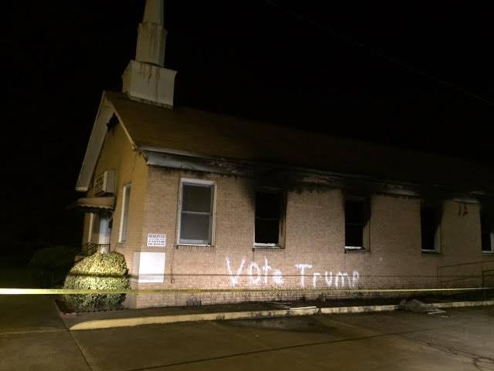 Vandals torch black church in Mississippi -- and spray paint 'VOTE TRUMP' on the side