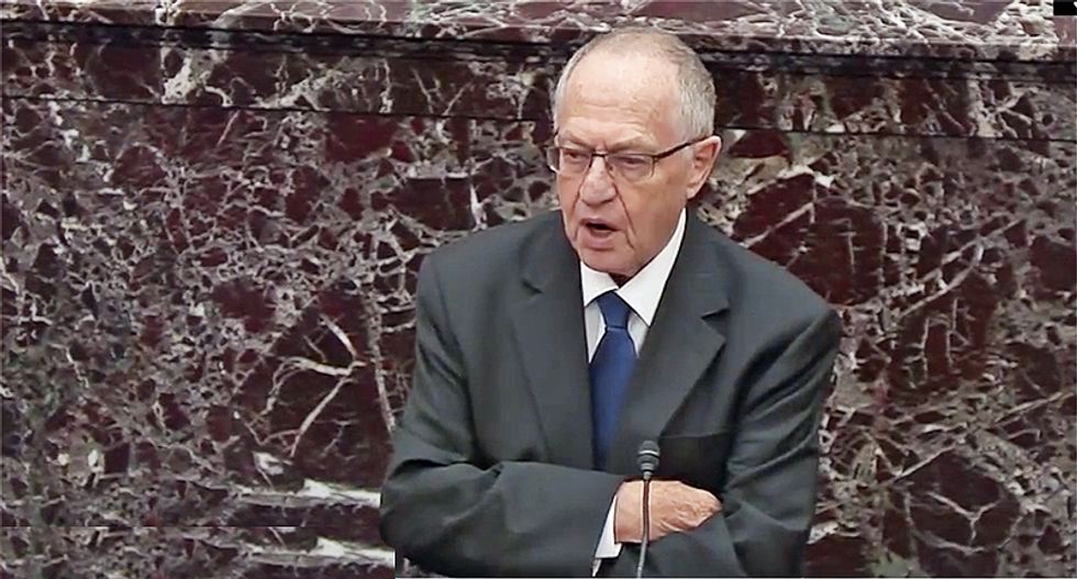 Dershowitz brutally mocked for 'absurd' claim its not a quid pro quo if presidents believe their re-election is in public interest