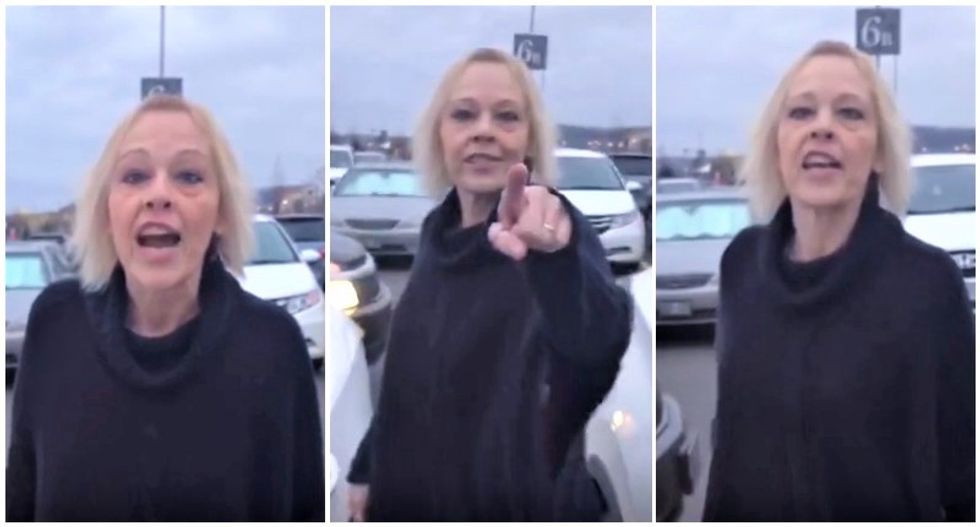 White woman's racist tirade caught on camera in crazed parking lot confrontation