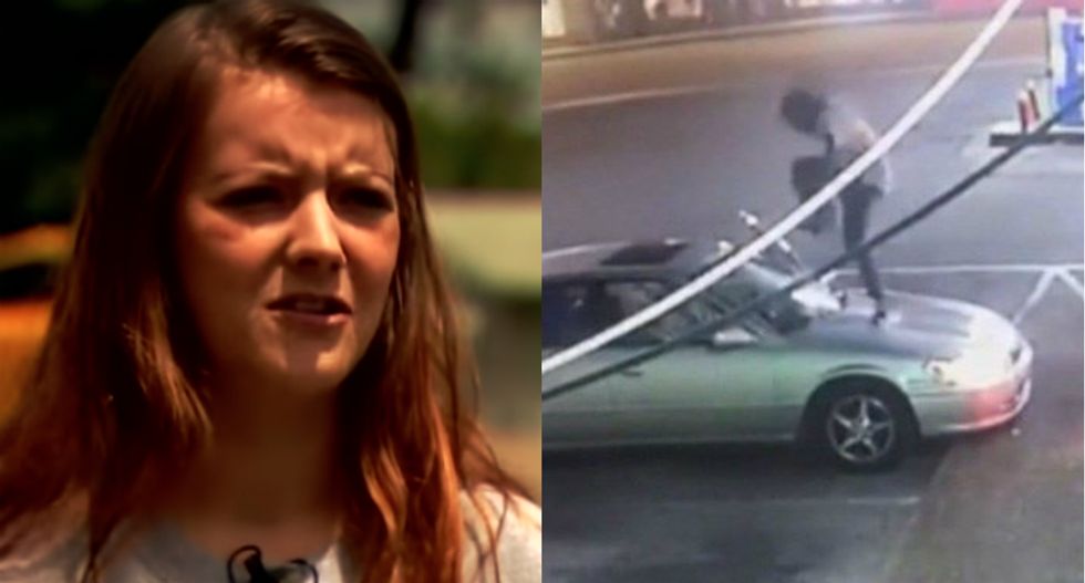 WATCH: Man stomps and smashes woman's car windshield after she rejected his advances