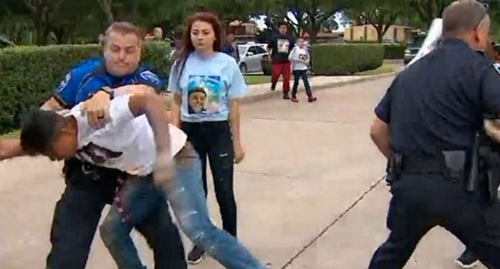 WATCH: Mayor flees in fear as protesters angry over police shooting storm Texas city council meeting