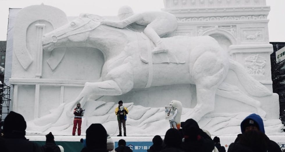 Snow problem for Japan's ice sculpture festival