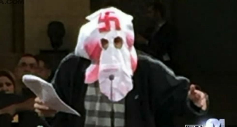 Los Angeles lawyer who wears KKK hoods to city meetings threatens to lynch black councilman