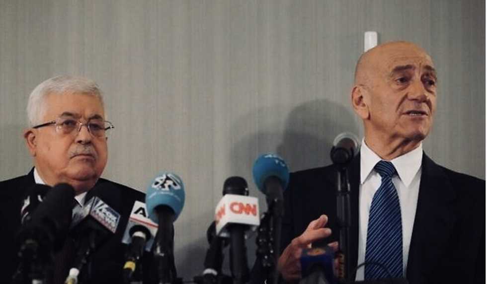 Israel ex-PM Ehud Olmert defiantly rallies behind Palestinian leader