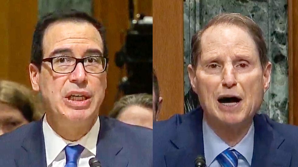 'Not fair!' Steve Mnuchin wails in hearing after Ron Wyden accuses him of 'stonewalling about stonewalling'