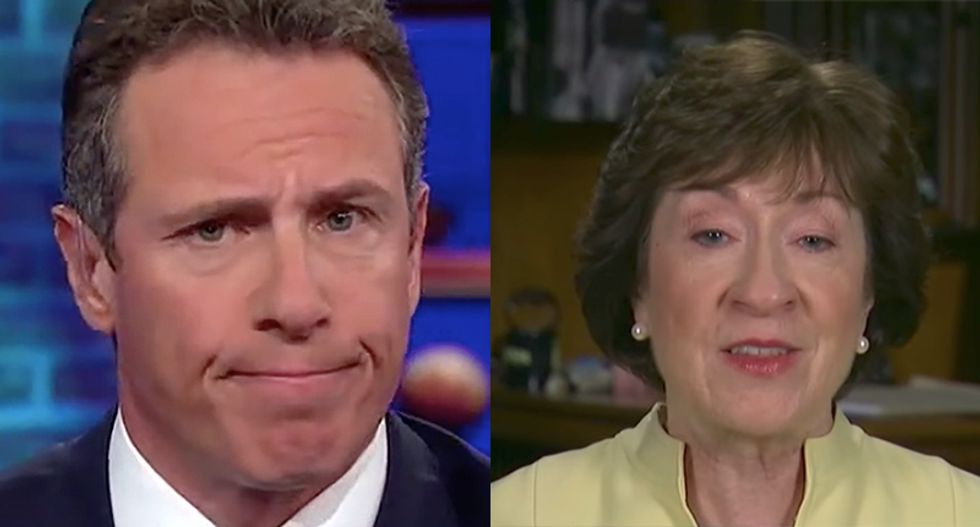 CNN's Cuomo hilariously mocks Susan Collins for asking why people keep linking her vote to Trump learning his lesson